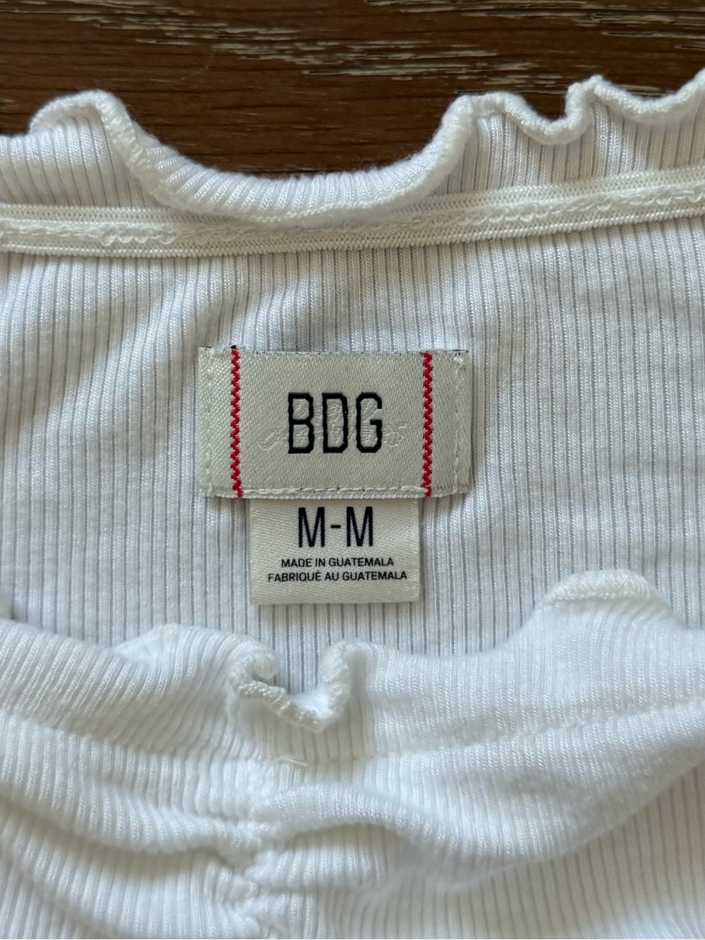 BDG White Ruffle Top - Picture 2 of 2